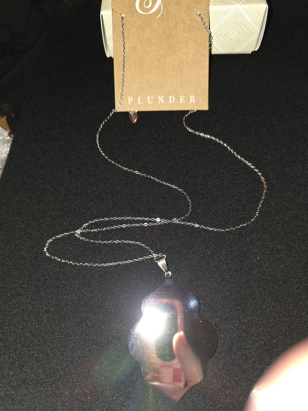 Plunder Silver Mirror-Polish Pendant Necklace - Silver